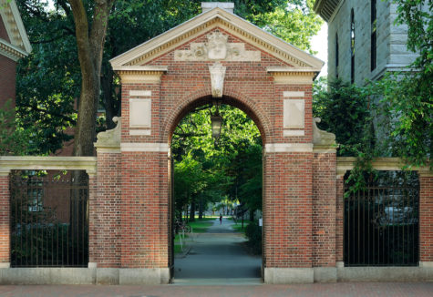 An entry gate to one of Harvard's side gates.