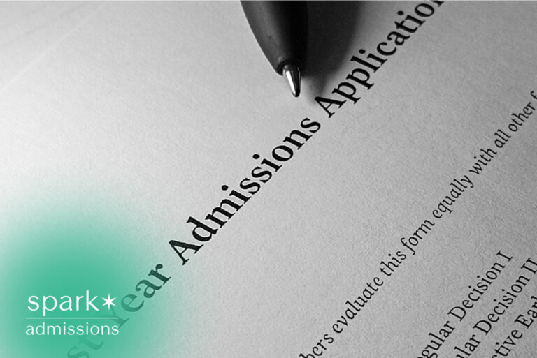 Close-up of pen on first-year admissions application form
