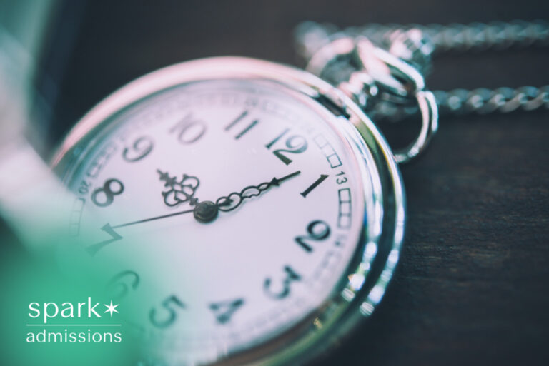 Close-up of pocket watch representing college application deadlines