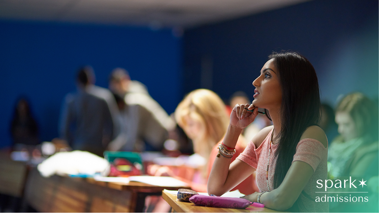 female classroom sitting, focused on the lecture