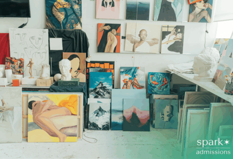 Collection of paintings and canvas art for portfolio admissions
