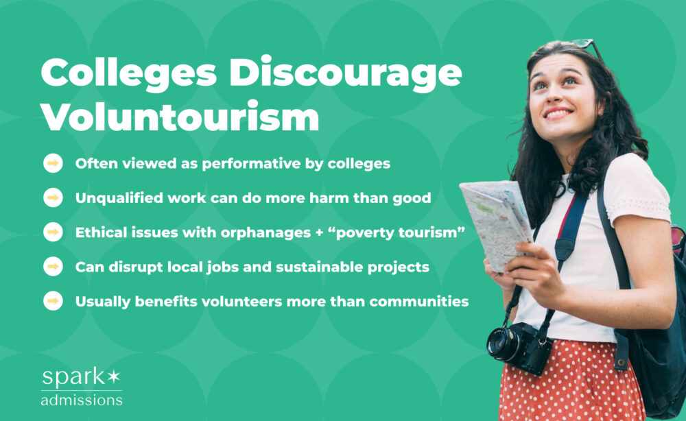 Why colleges discourage voluntourism, highlighting ethical concerns and limited positive impact on local communities.