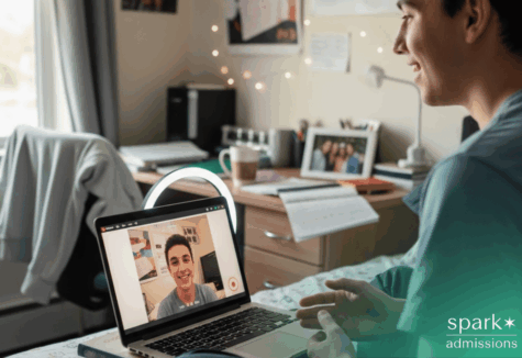 College applicant recording glimpse video introduction for application