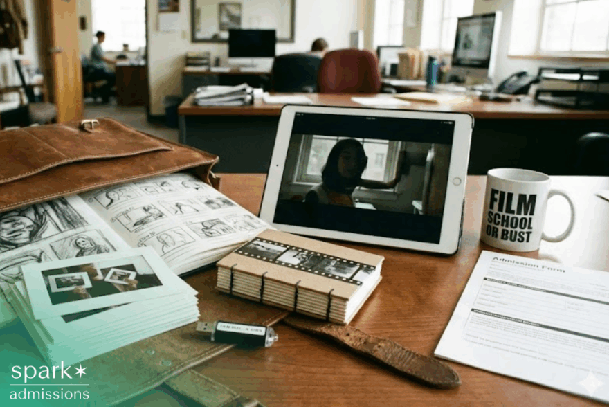 Art and film portfolio materials prepared for college admissions review