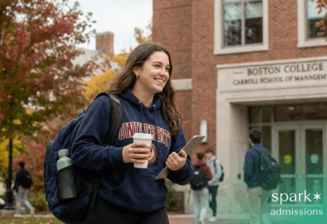 Female undergraduate business school student studying in Massachusetts